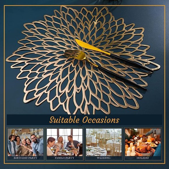 Brand New The Eclectic Home 24 Piece Placemat, Coaster, Napkin & Napkin Ring Set - Picture 8 of 13